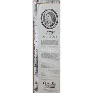Vintage 1932 Clark Grave Vaults Advertisement "In 79 He‎ Met Her" Print Ad